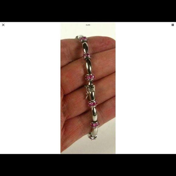 PinkSOLD 🌹🌹🌹🌹🌹🌹 Tourmaline 925 7.5’ bracelet Sterling Silver - Picture 4 of 4